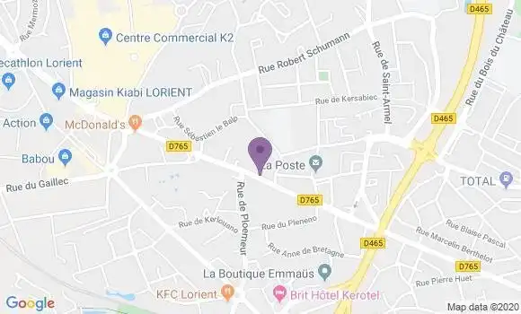 Localisation Société Générale Agence de Lorient Keryado
