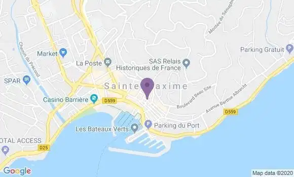 Localisation CIC Agence de Sainte Maxime