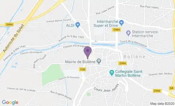 Localisation CIC Agence de Bollène