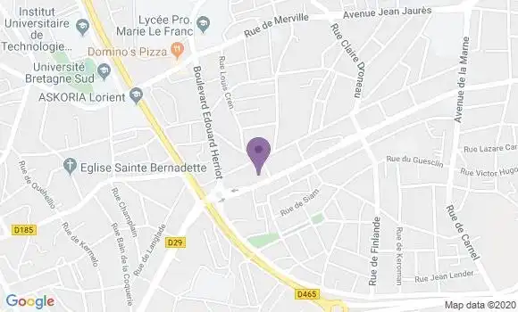 Localisation Société Générale Agence de Lorient Polygone