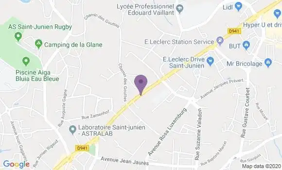 Localisation CIC Agence de Saint Junien