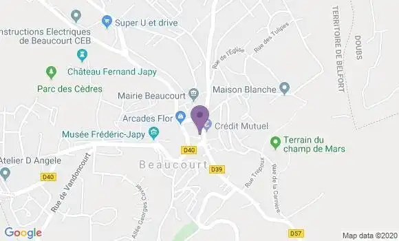 Localisation CIC Agence de Beaucourt