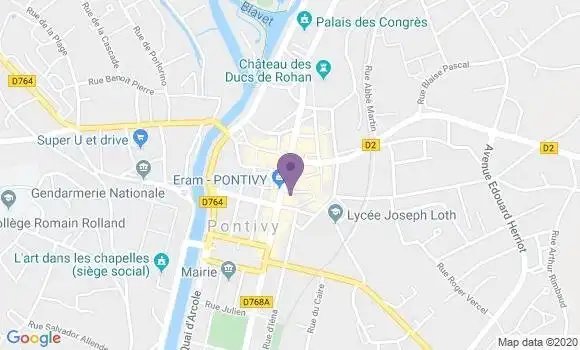 Localisation Société Générale Agence de Pontivy