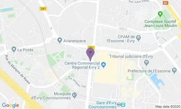 Localisation CIC Agence de Courcouronnes Evry Entreprises