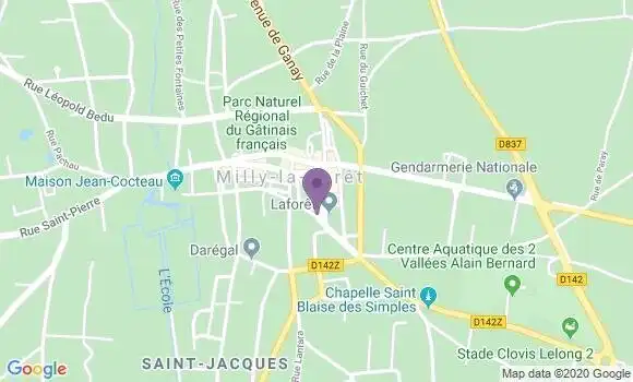 Localisation CIC Agence de Milly la Forêt