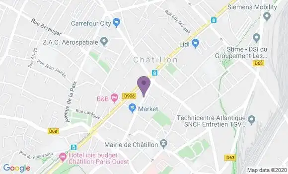 Localisation CIC Agence de Châtillon
