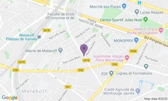 Localisation CIC Agence de Malakoff