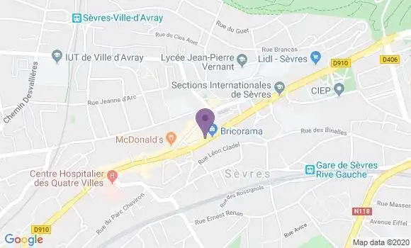 Localisation CIC Agence de Sèvres
