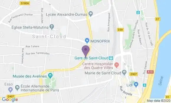 Localisation CIC Agence de Saint Cloud