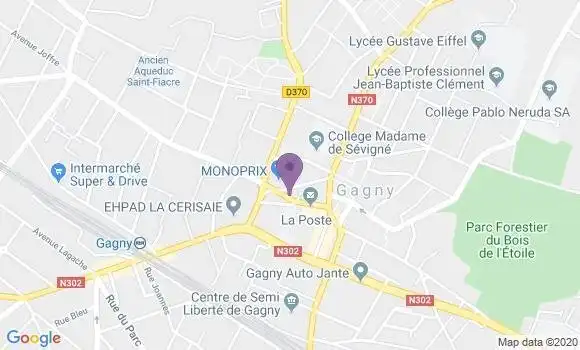 Localisation CIC Agence de Gagny