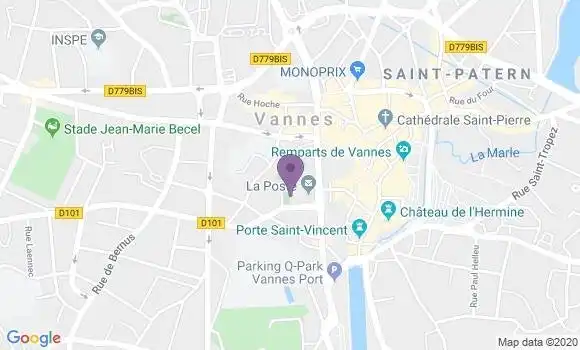 Localisation Société Générale Agence de Vannes