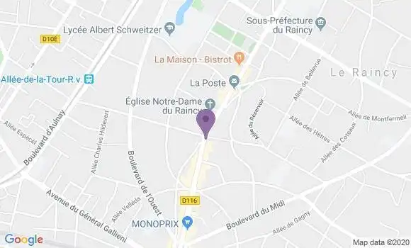 Localisation CIC Agence de Le Raincy