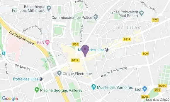 Localisation CIC Agence de Les Lilas