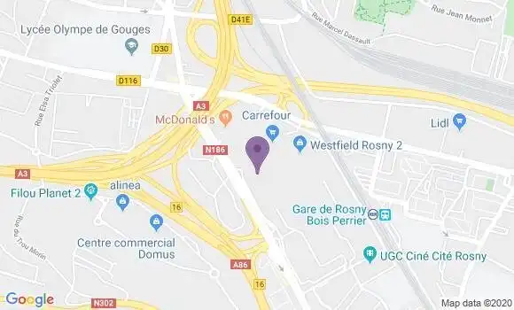 Localisation CIC Agence de Rosny sous Bois Rosny 2