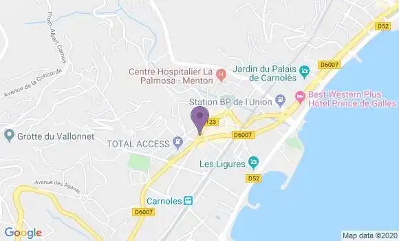 Localisation Société Générale Agence de Roquebrune Carnoles