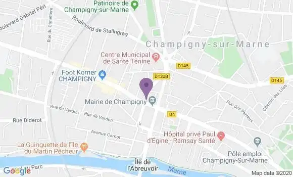 Localisation CIC Agence de Champigny sur Marne