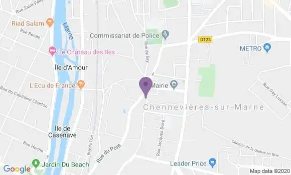 Localisation CIC Agence de Chennevières sur Marne