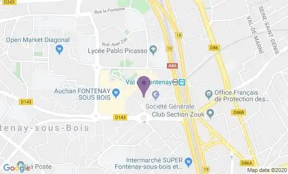 Localisation CIC Agence de Fontenay sous Bois