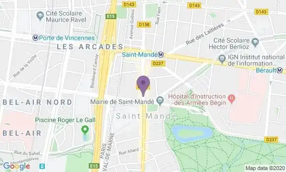 Localisation CIC Agence de Saint Mandé