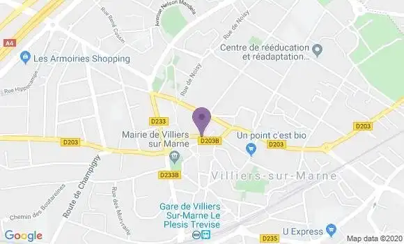 Localisation CIC Agence de Villiers sur Marne