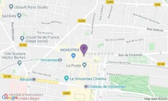 Localisation CIC Agence de Vincennes Château