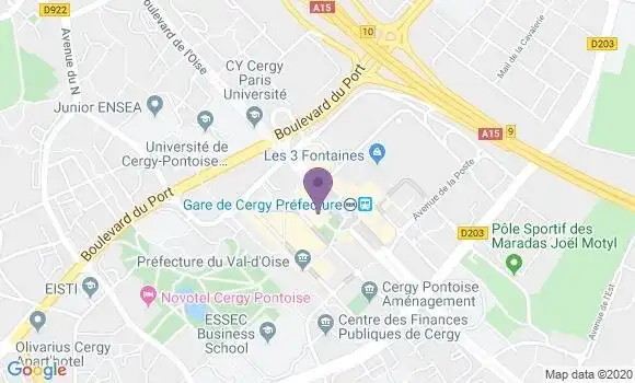 Localisation CIC Agence de Cergy Préfecture