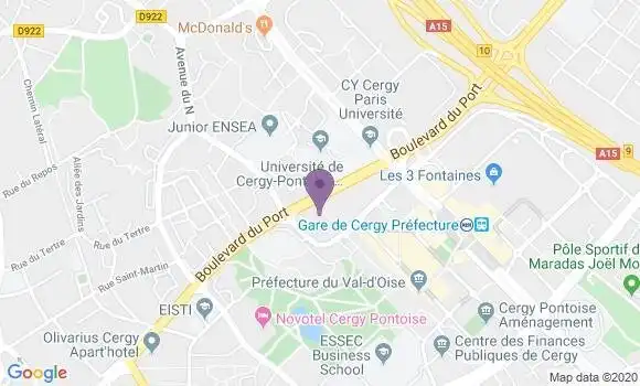 Localisation CIC Agence de Cergy Entreprises