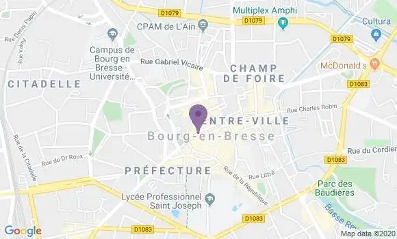 Localisation CIC Agence de Bourg en Bresse