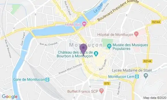 Localisation CIC Agence de Montluçon