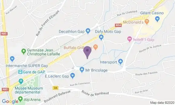Localisation CIC Agence de Gap Fauvins