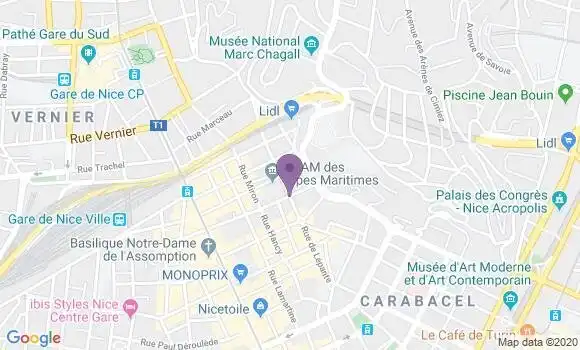 Localisation CIC Agence de Nice Toselli