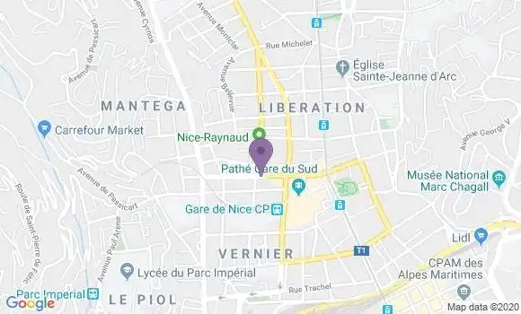 Localisation CIC Agence de Nice Joseph Garnier