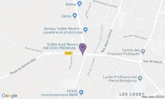 Localisation Société Générale Agence de Nevers Grands Champs