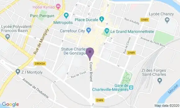 Localisation CIC Agence de Charleville Mézières Briand