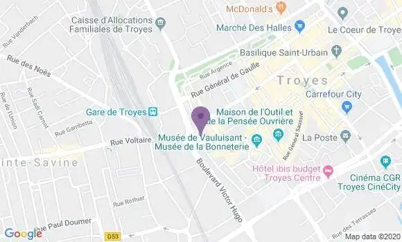 Localisation CIC Agence de Troyes Dubois