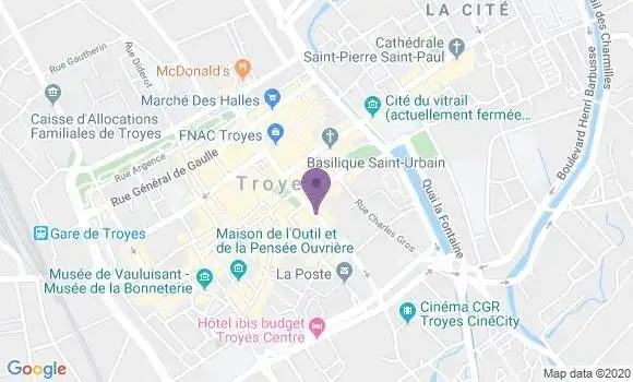 Localisation CIC Agence de Troyes Poincaré