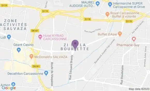 Localisation CIC Agence de Carcassonne Salvaza