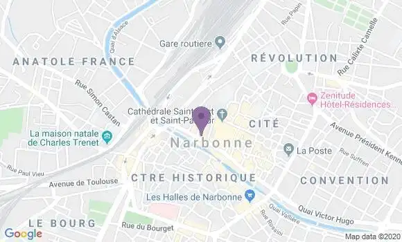 Localisation CIC Agence de Narbonne