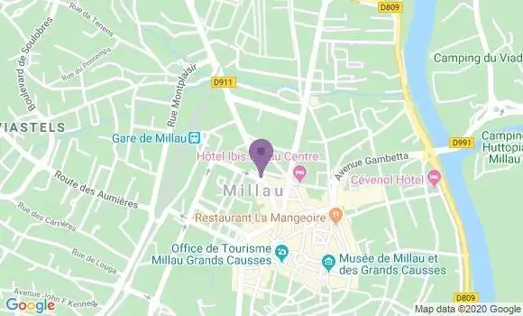 Localisation CIC Agence de Millau