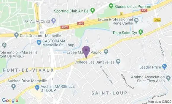 Localisation CIC Agence de Marseille Saint Loup