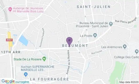 Localisation CIC Agence de Marseille Beaumont
