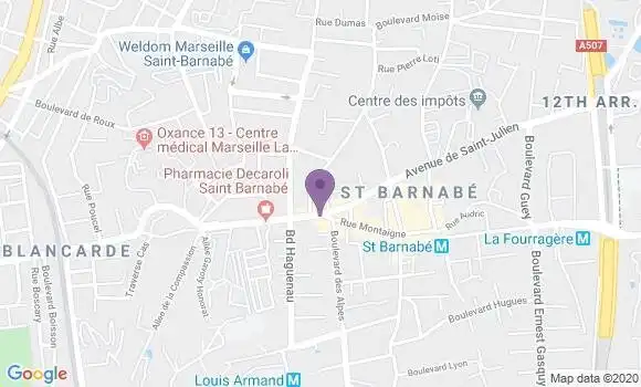 Localisation CIC Agence de Marseille Saint Barnabé