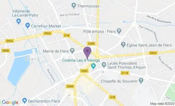 Localisation Société Générale Agence de Flers