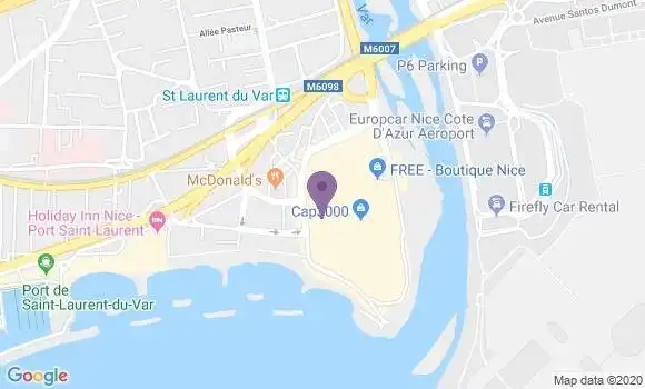 Localisation Société Générale Agence de Saint Laurent du Var