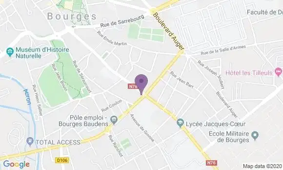 Localisation CIC Agence de Bourges Baffier