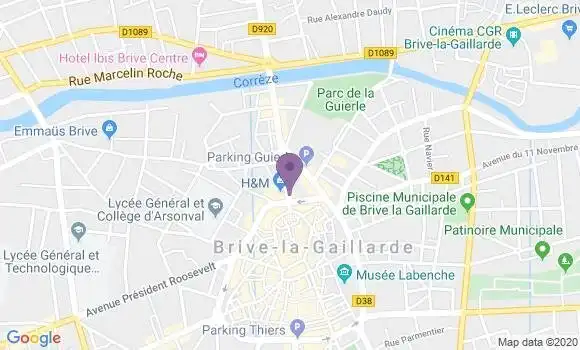 Localisation CIC Agence de Brive la Gaillarde