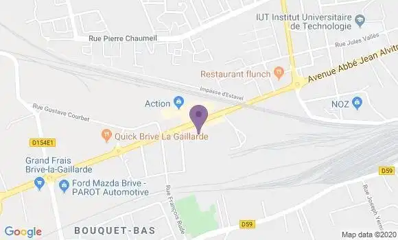 Localisation CIC Agence de Brive la Gaillarde Estavel