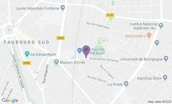 Localisation CIC Agence de Dijon Université