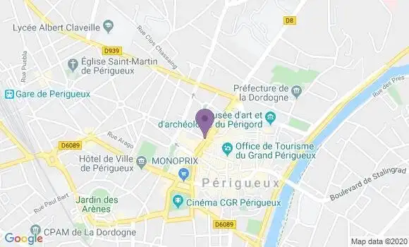 Localisation CIC Agence de Périgueux