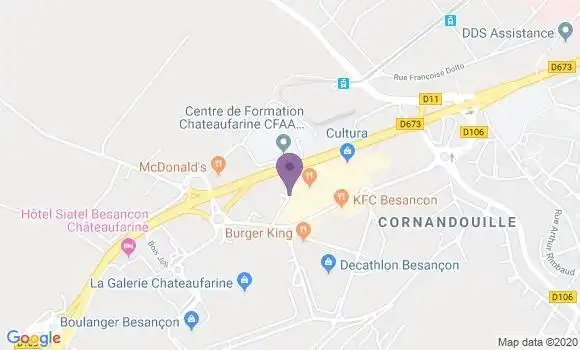 Localisation CIC Agence de Besançon Châteaufarine